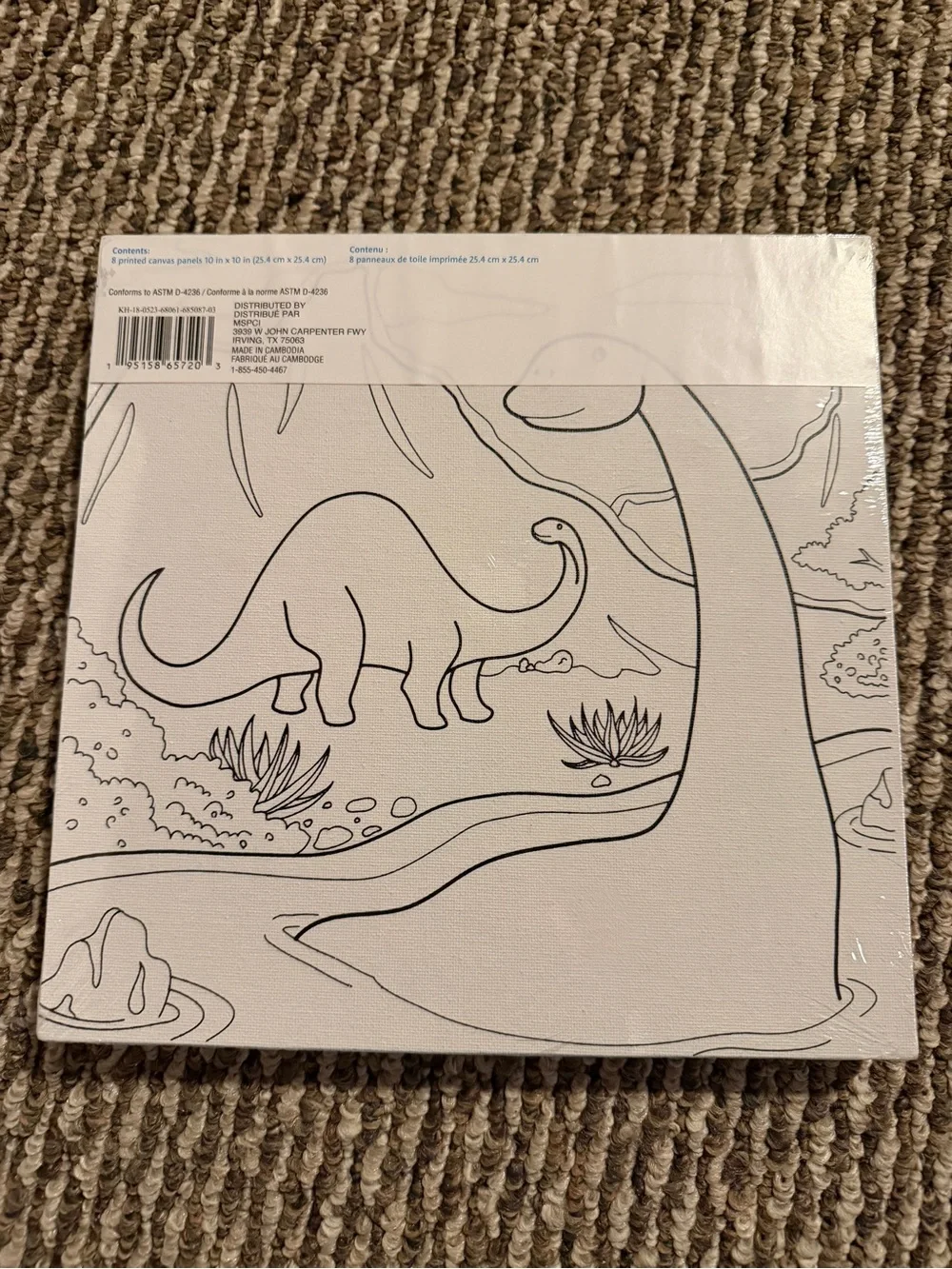 Printed Dinosaur Canvas Pack - White